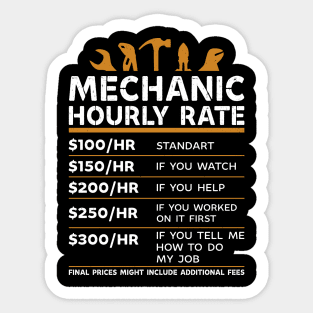 Mechanic hourly rate Sticker